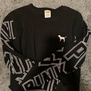 Victoria Secret “Pink” Black Crop top